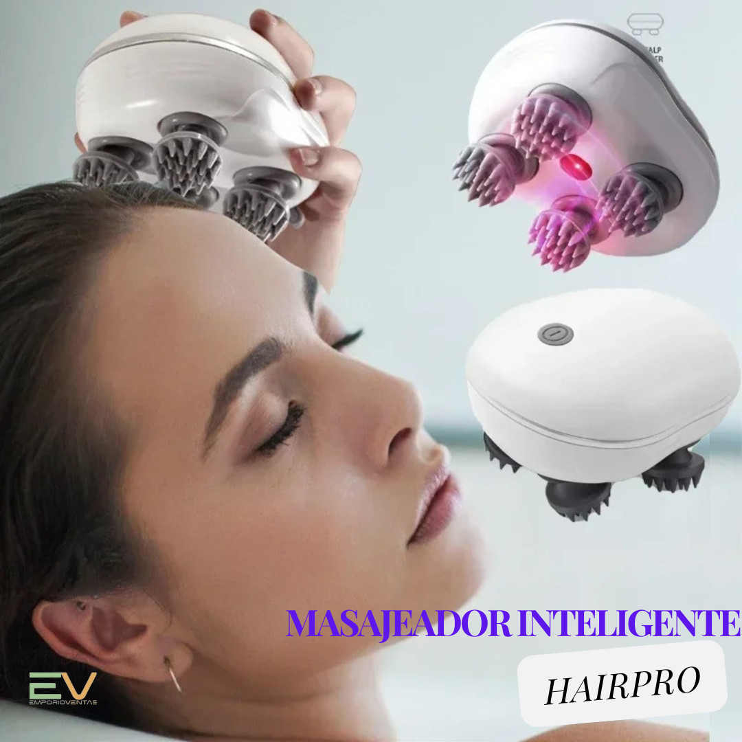 HairPro. Masajeador inteligente del cuero cabelludo ¡Obtén un cabello sano y voluminoso mientras te relajas y calmas tu estrés!